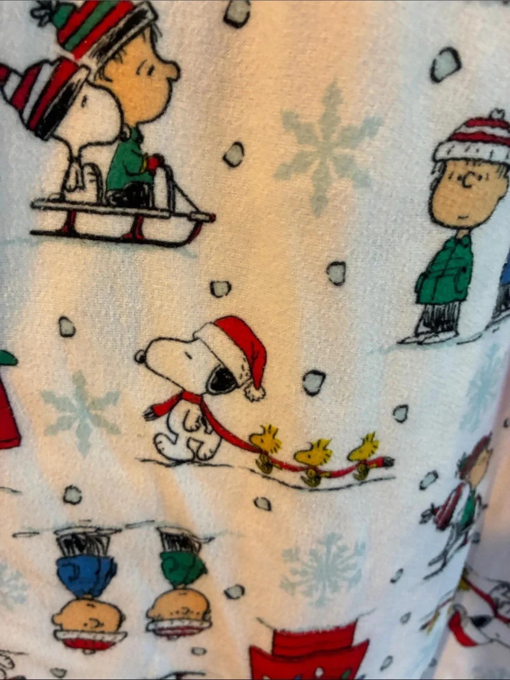 Peanuts Size 8 Girls' White Holiday Character Nightgown with Red Trim